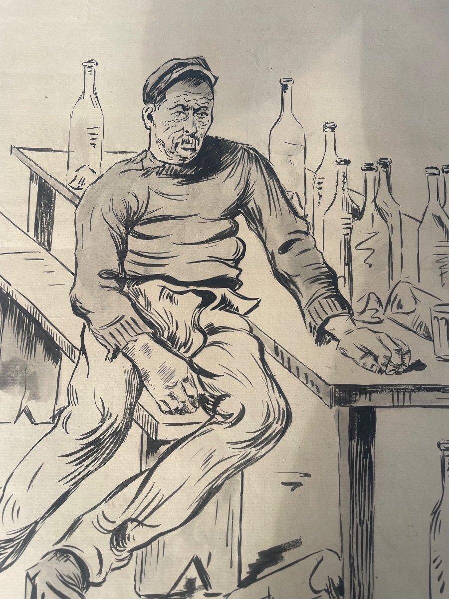 Ink Drawing: The Wine Merchant 