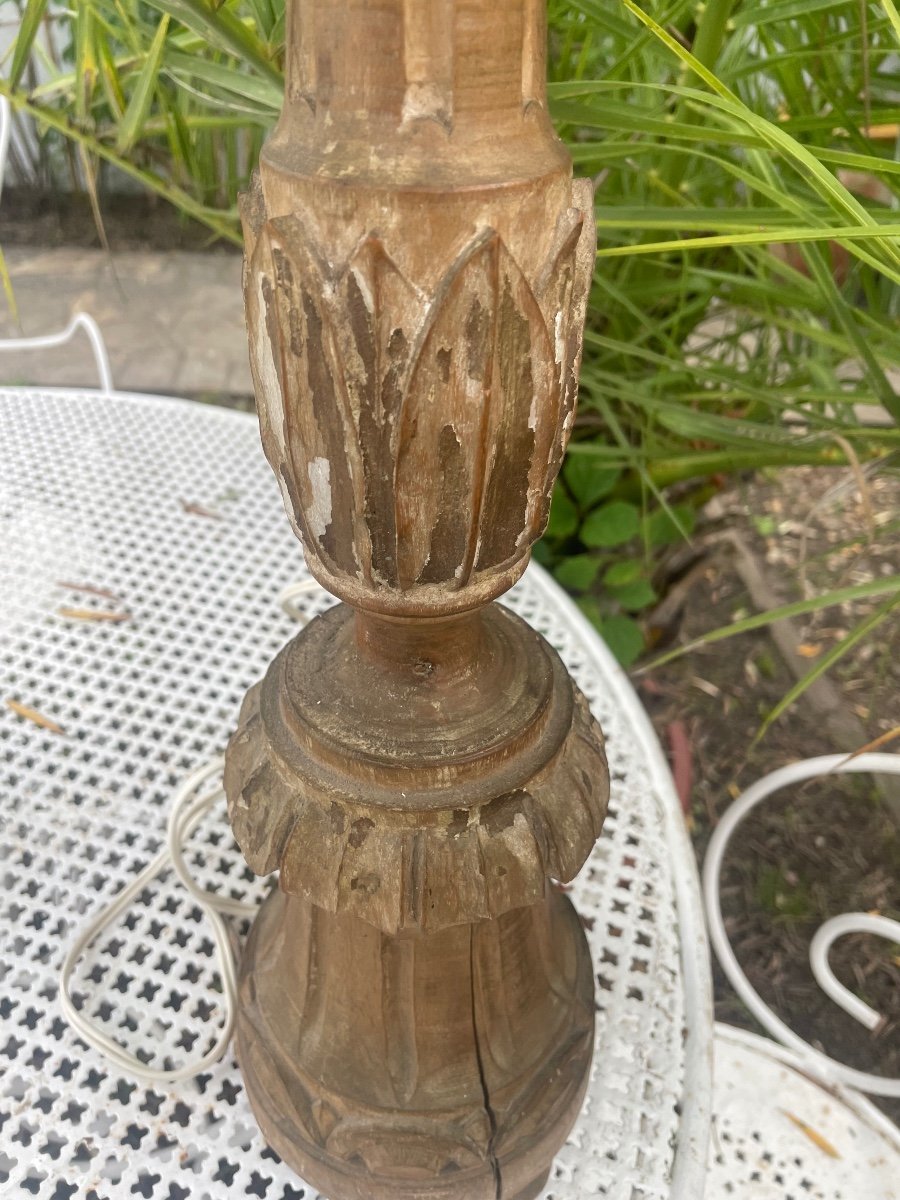 Lampadaire Bois XVIII Eme -photo-2