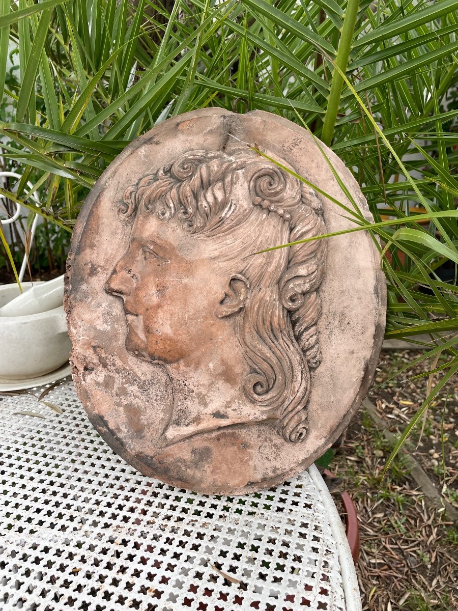 Terracotta Profile Of Young Curly Woman -photo-4