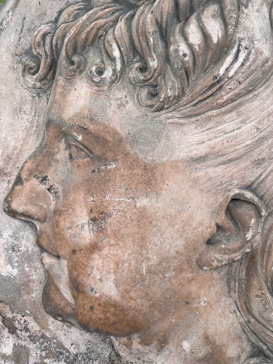 Terracotta Profile Of Young Curly Woman -photo-3
