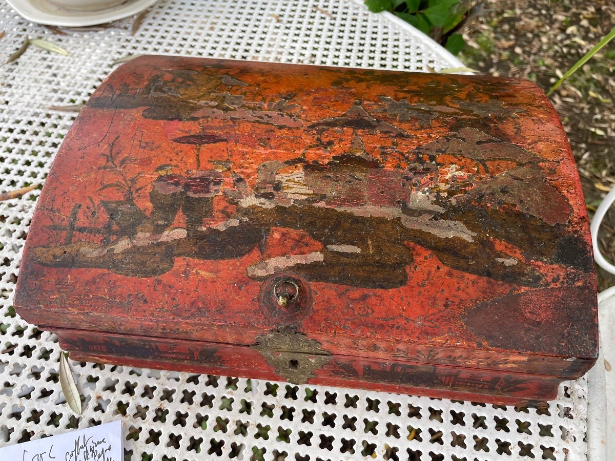XVIII Eme Chinese Lacquered Wig Box -photo-5