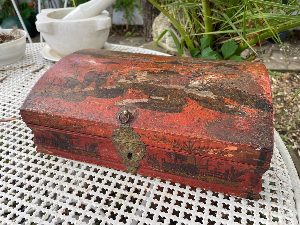 XVIII Eme Chinese Lacquered Wig Box -photo-8