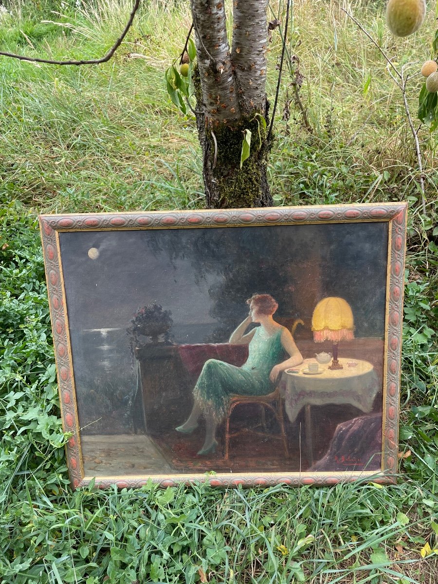 Woman On Terrace In Moonlight -photo-2