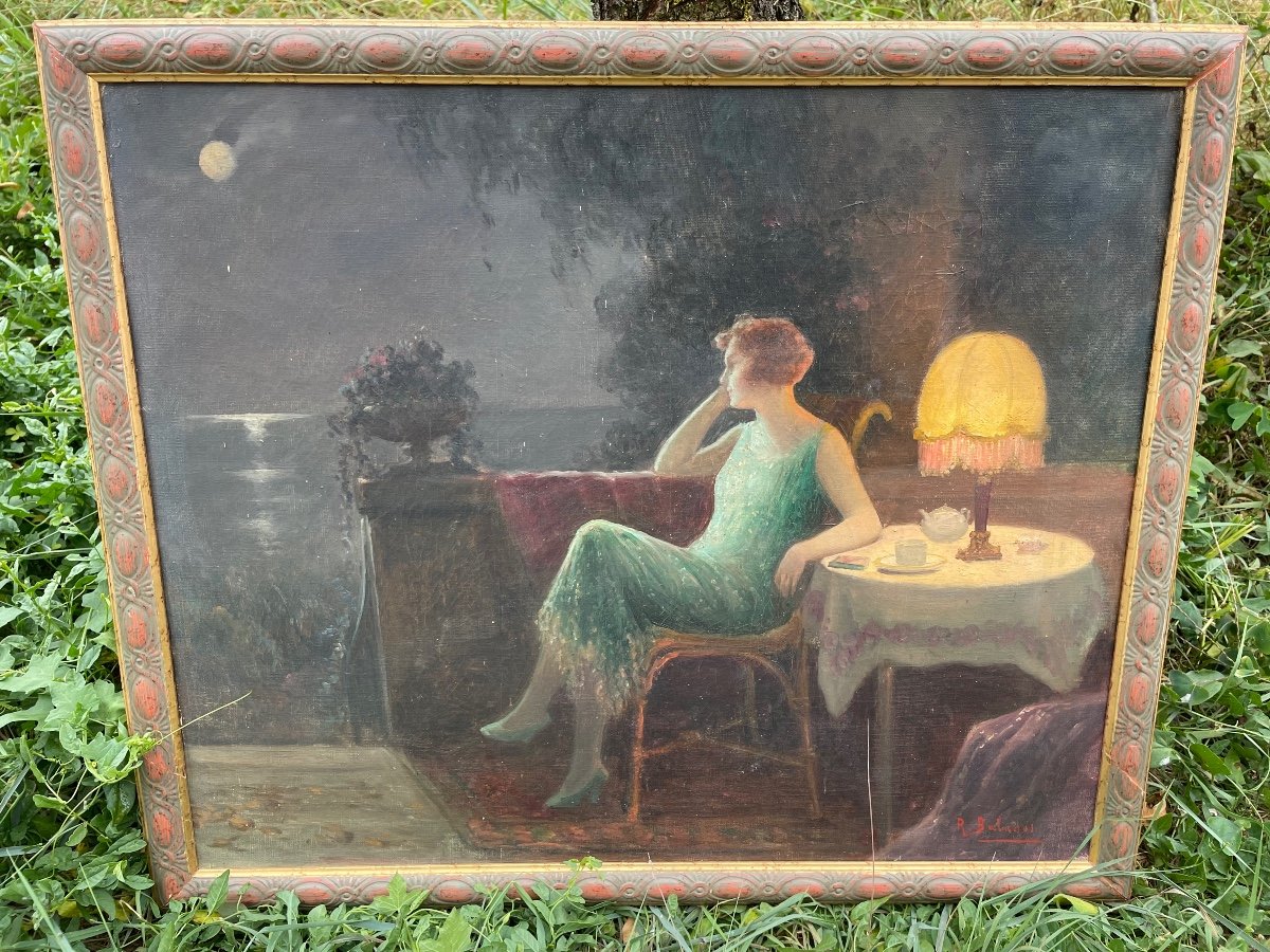 Woman On Terrace In Moonlight -photo-4