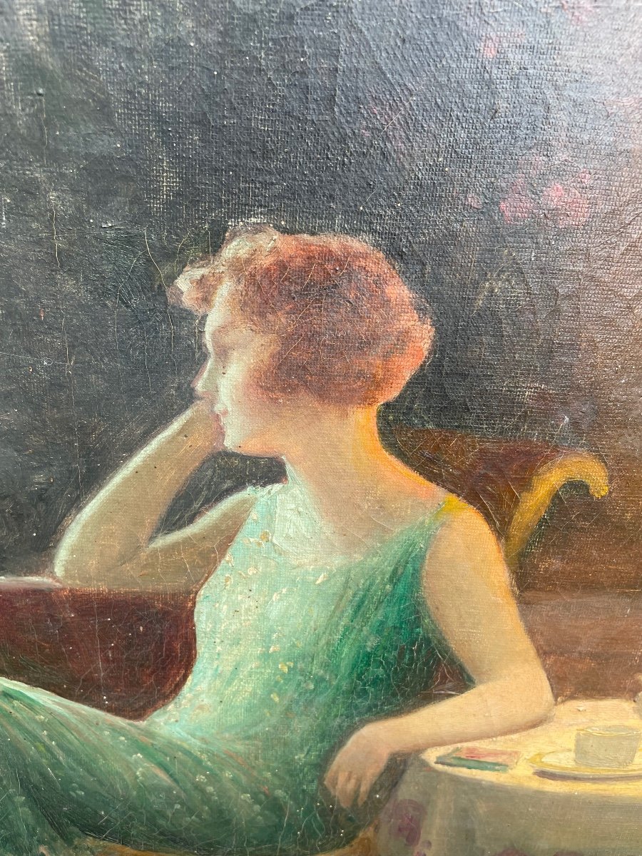 Woman On Terrace In Moonlight -photo-6