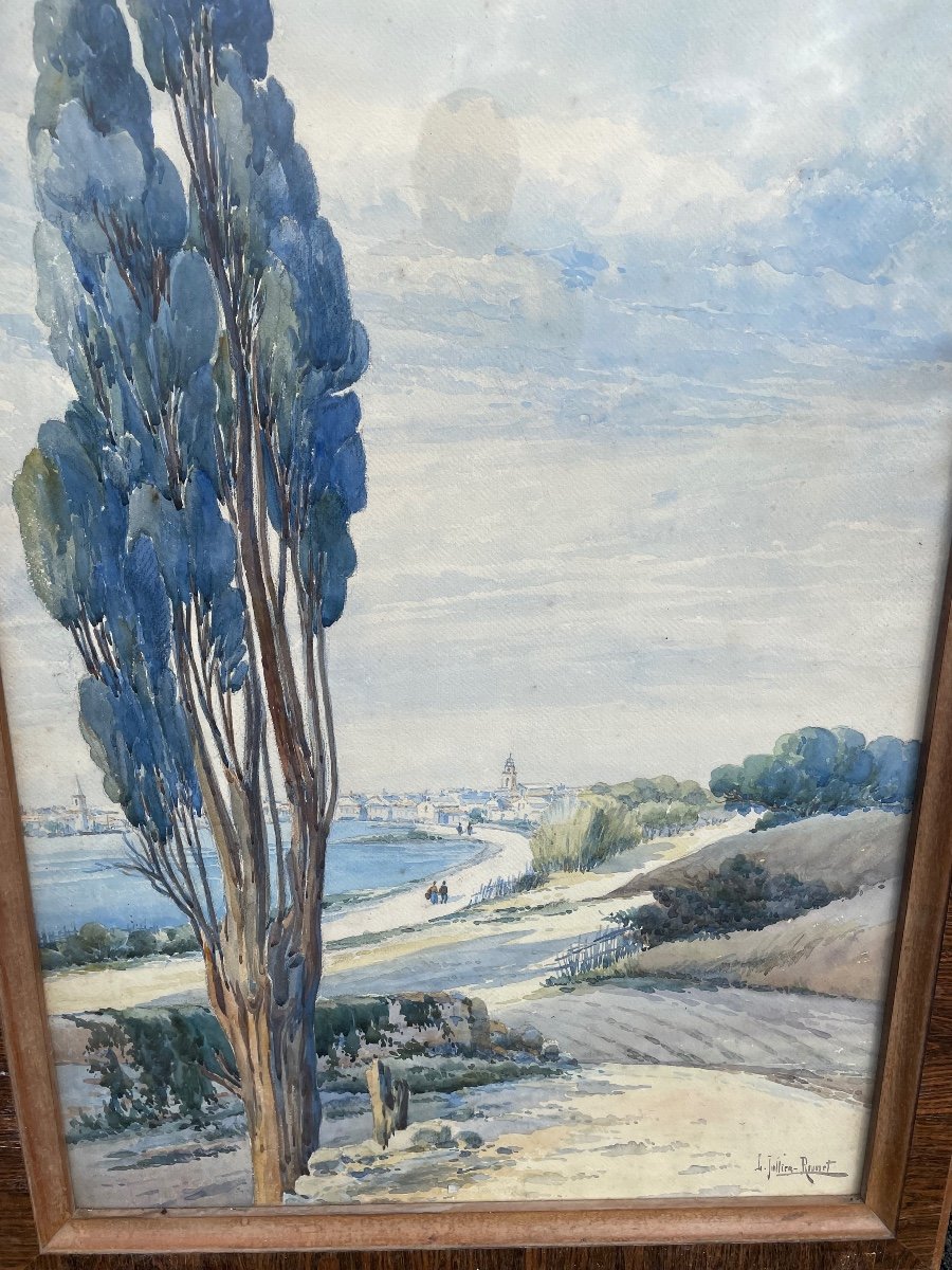 Very Large Watercolor By Jullien Rousset -photo-1