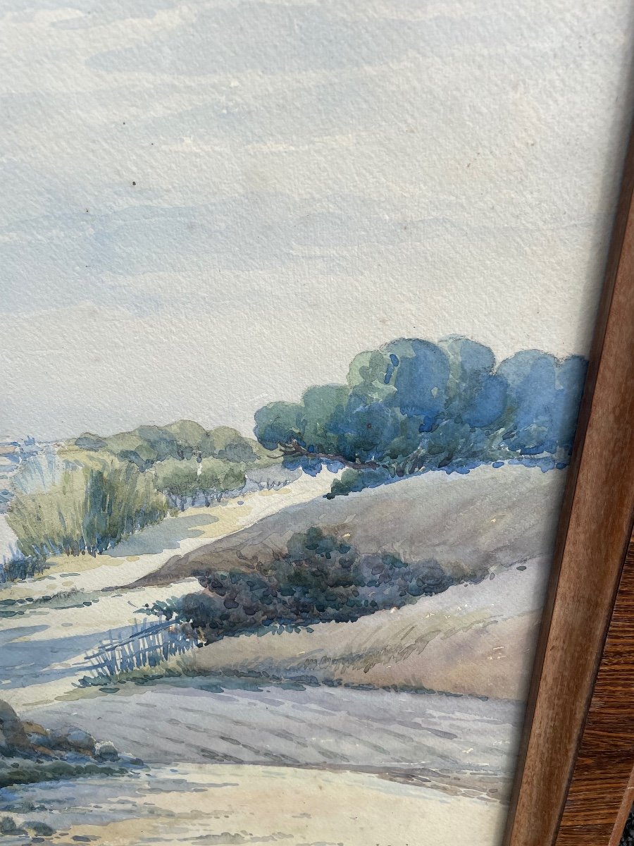 Very Large Watercolor By Jullien Rousset -photo-7