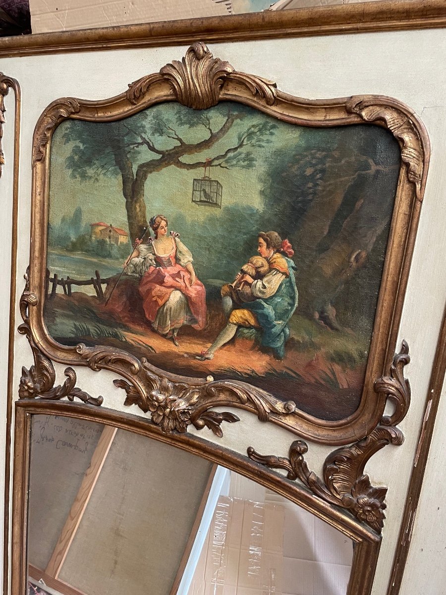 Romantic Lacquered Wood Trumeau -photo-1