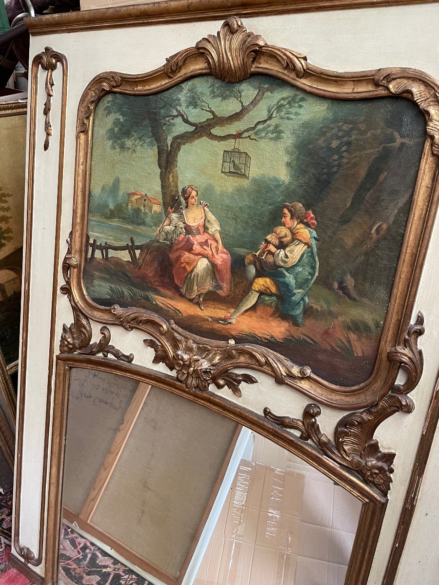 Romantic Lacquered Wood Trumeau 