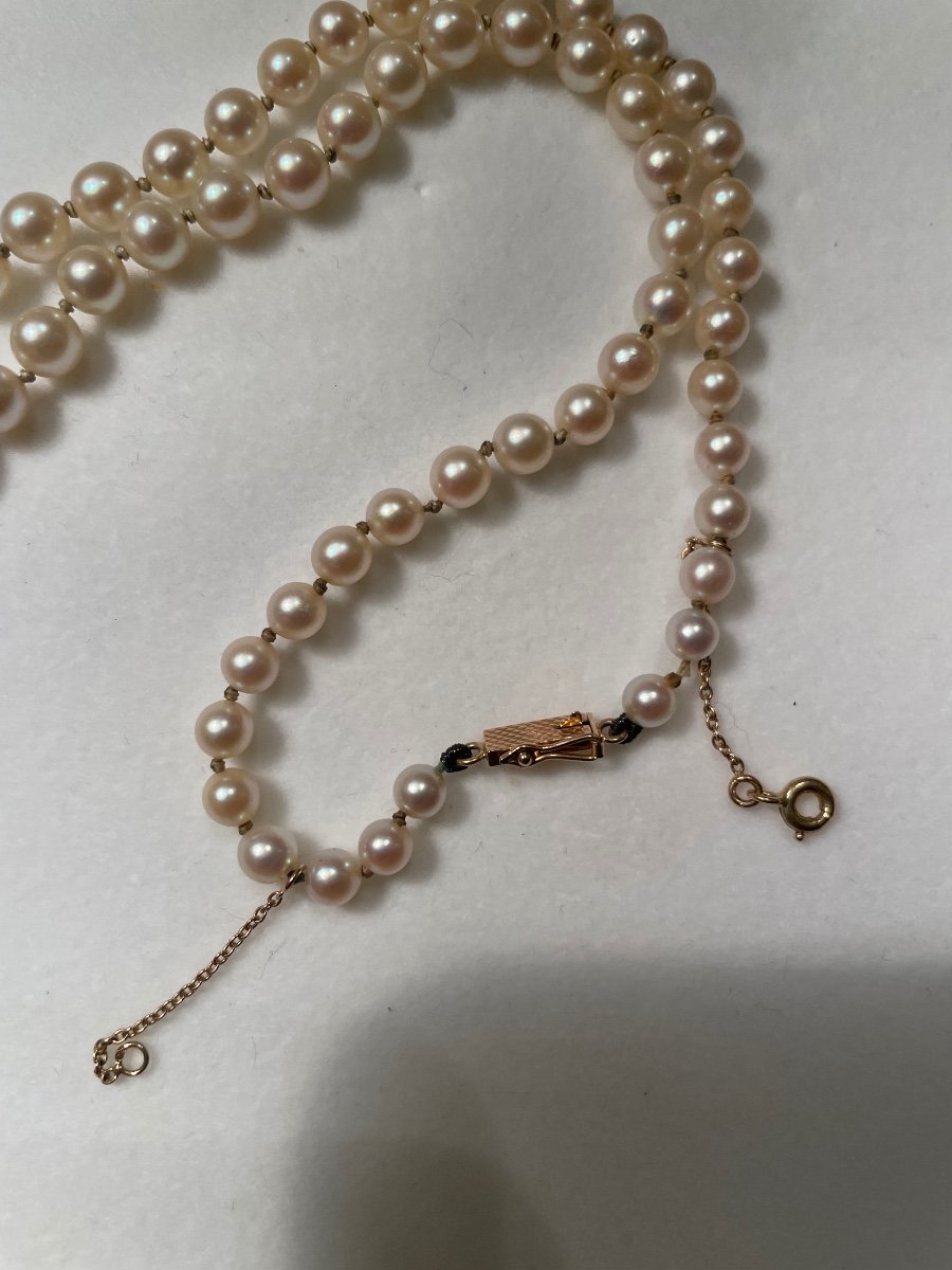 Collier Perles De Culture Et Or -photo-2