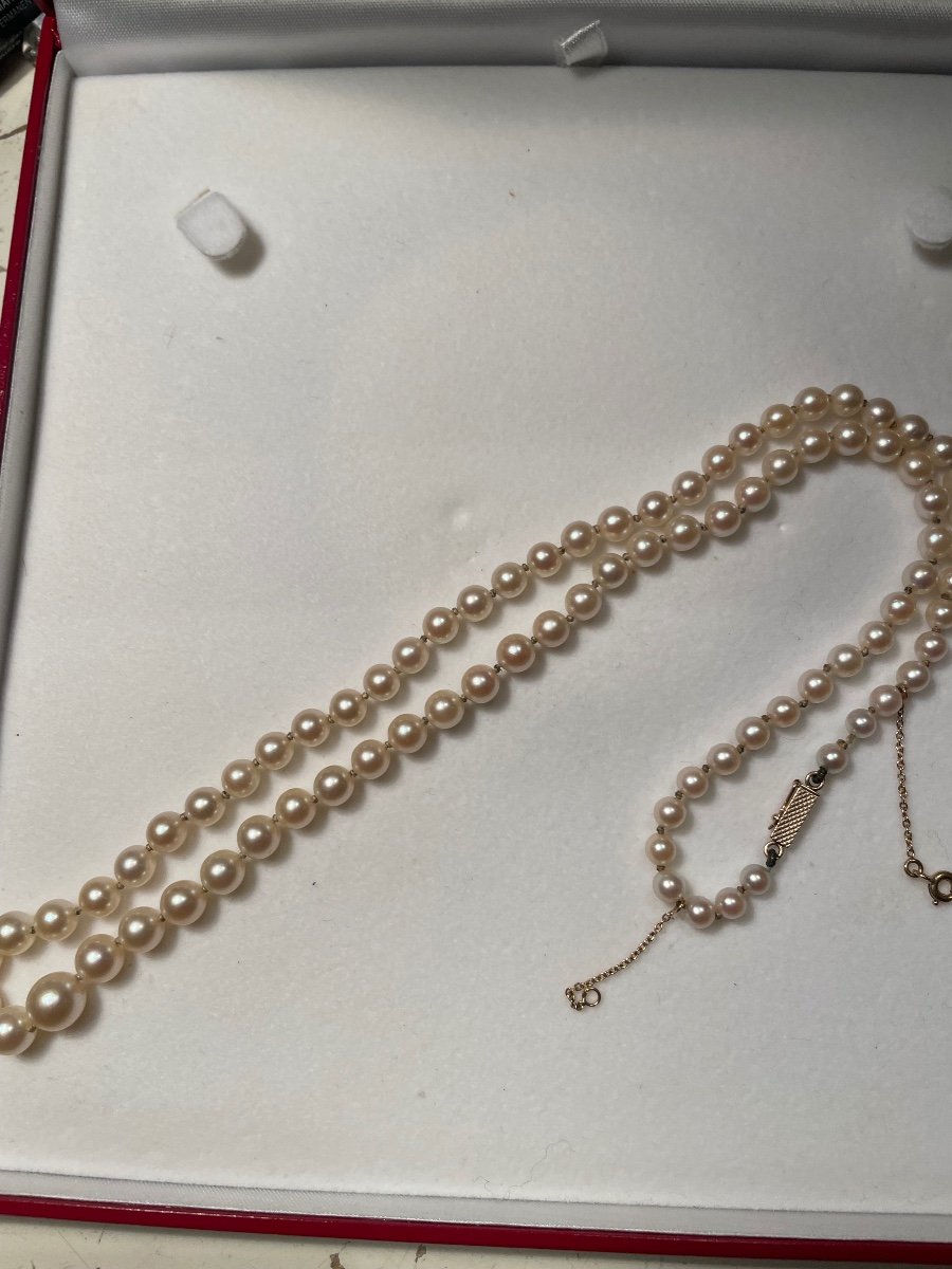 Collier Perles De Culture Et Or -photo-3