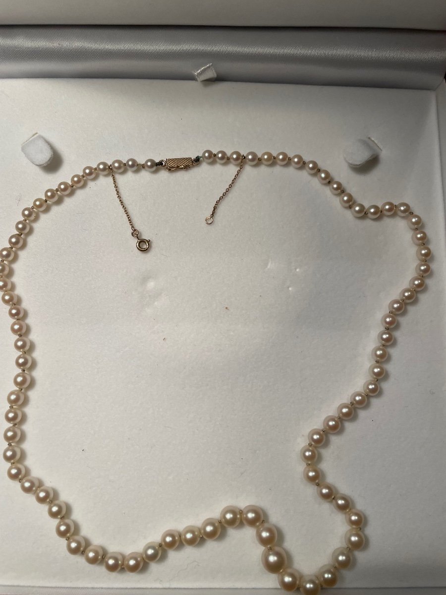 Collier Perles De Culture Et Or -photo-2
