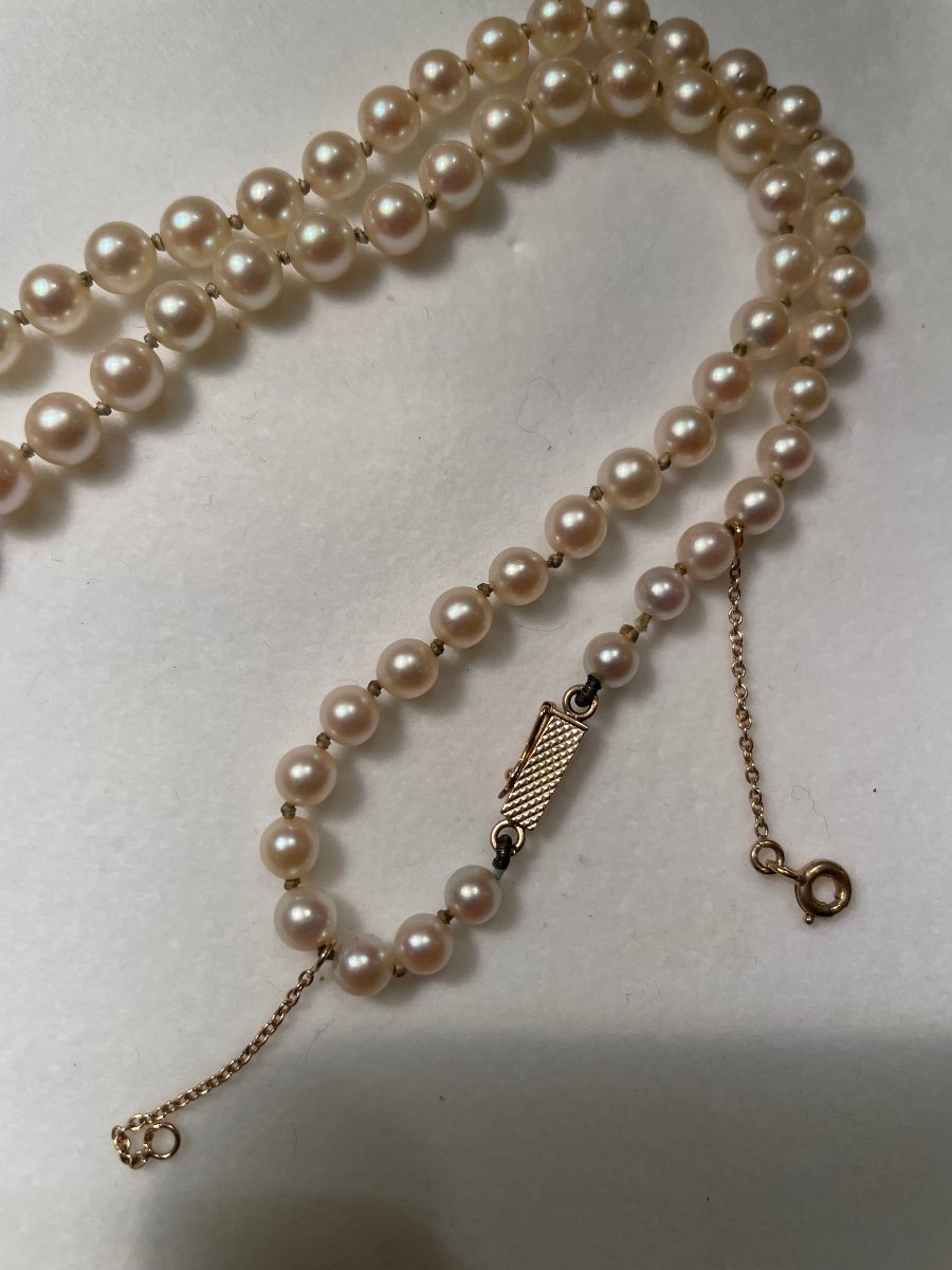 Collier Perles De Culture Et Or -photo-5
