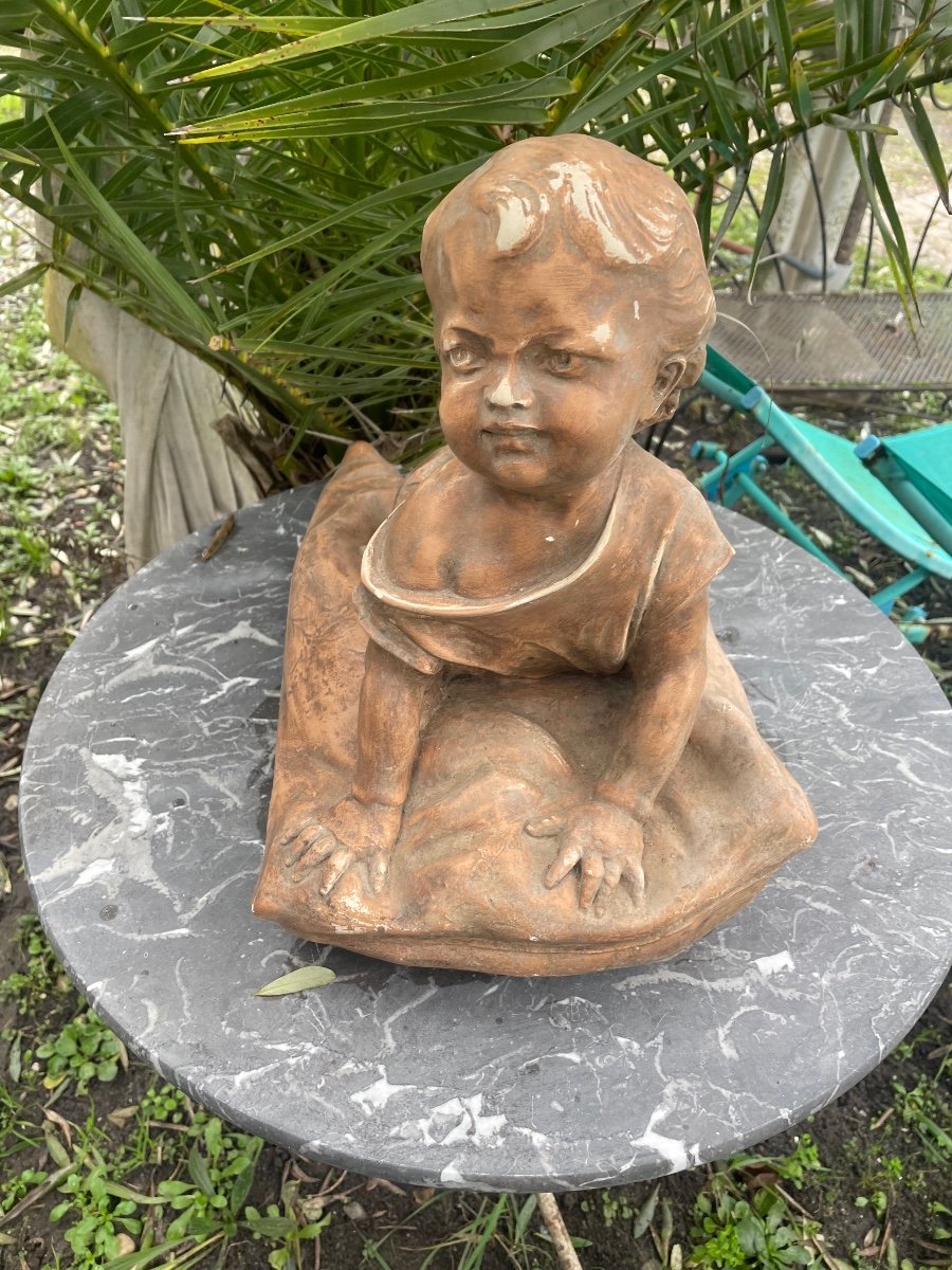 Sculpture D’enfant à Plat Ventre -photo-3
