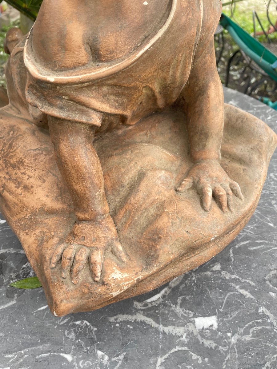 Sculpture D’enfant à Plat Ventre -photo-2