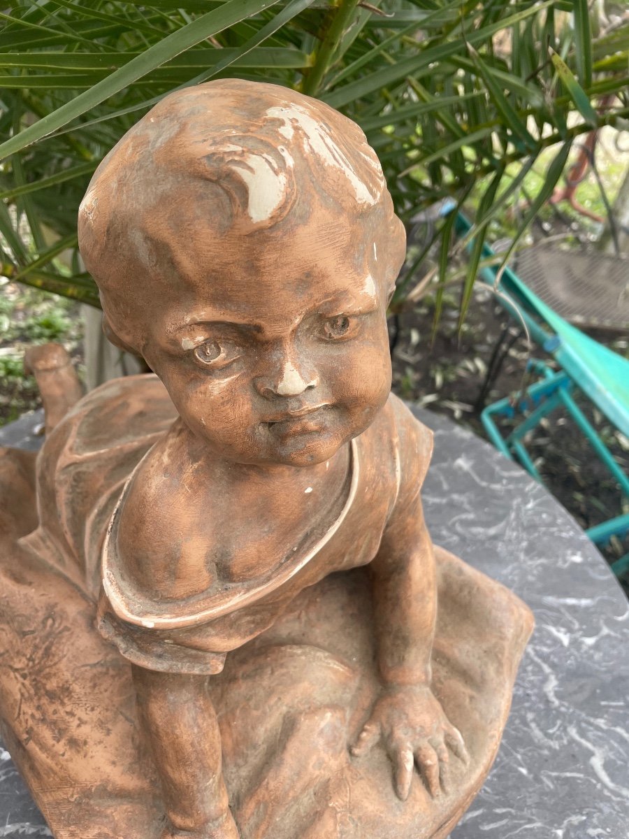Sculpture D’enfant à Plat Ventre -photo-5