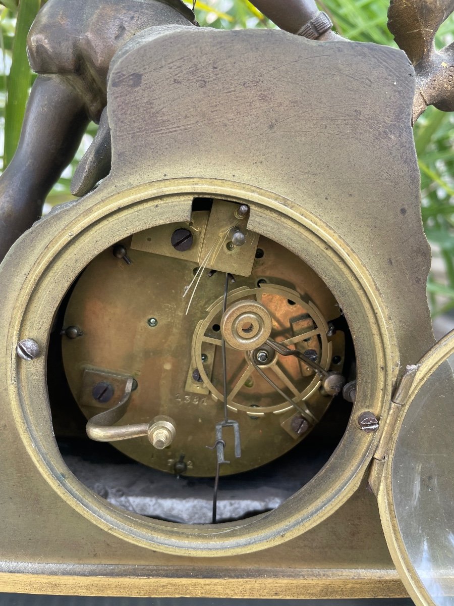 19th Century Bronze Mantel Clock -photo-2