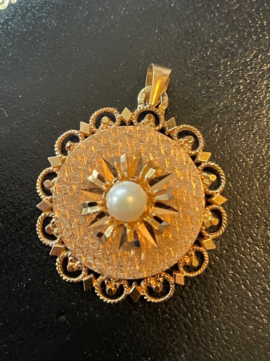 Gold And Pearl Stash Pendant 