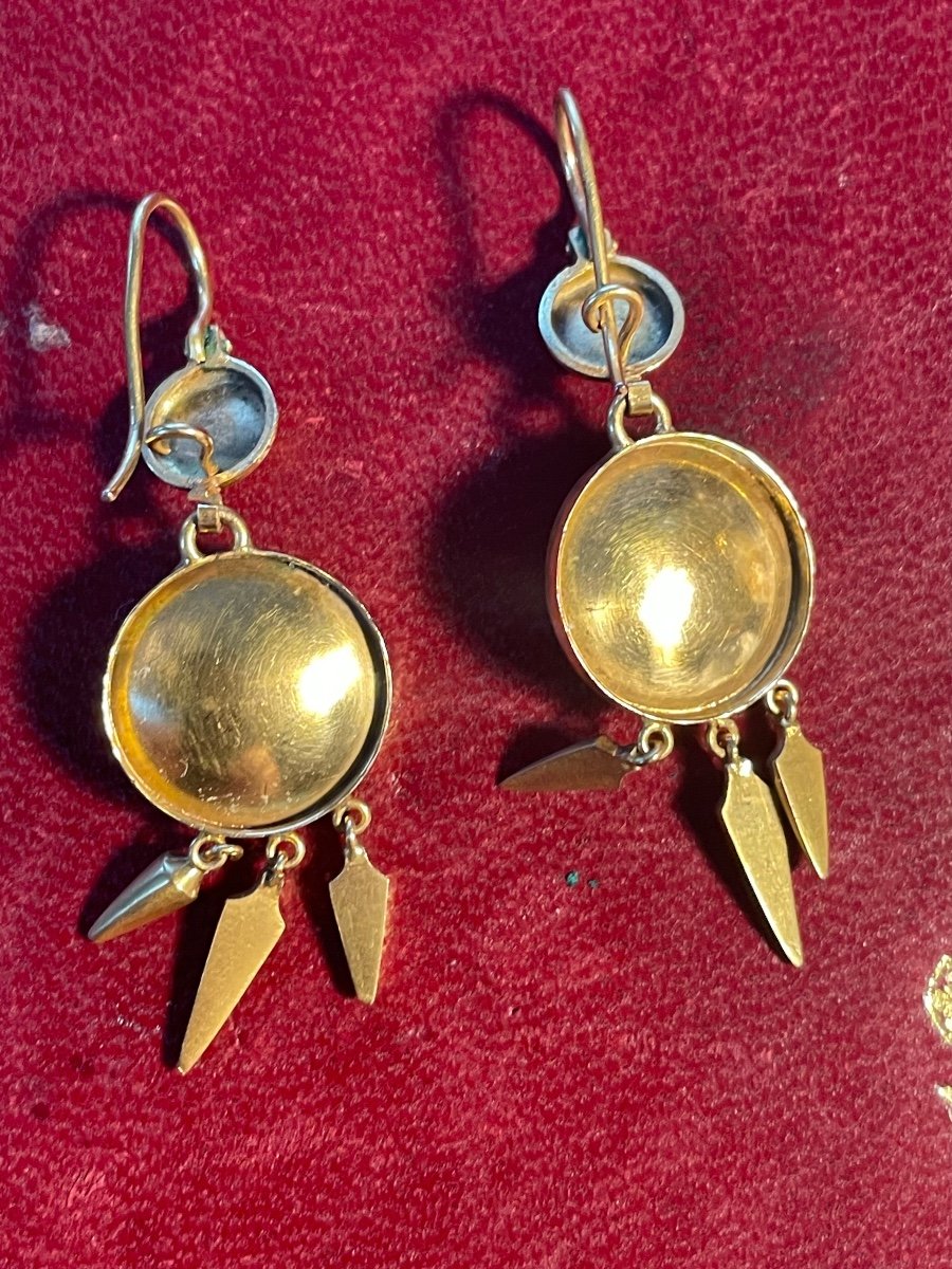 Gold And Turquoise Earrings -photo-3