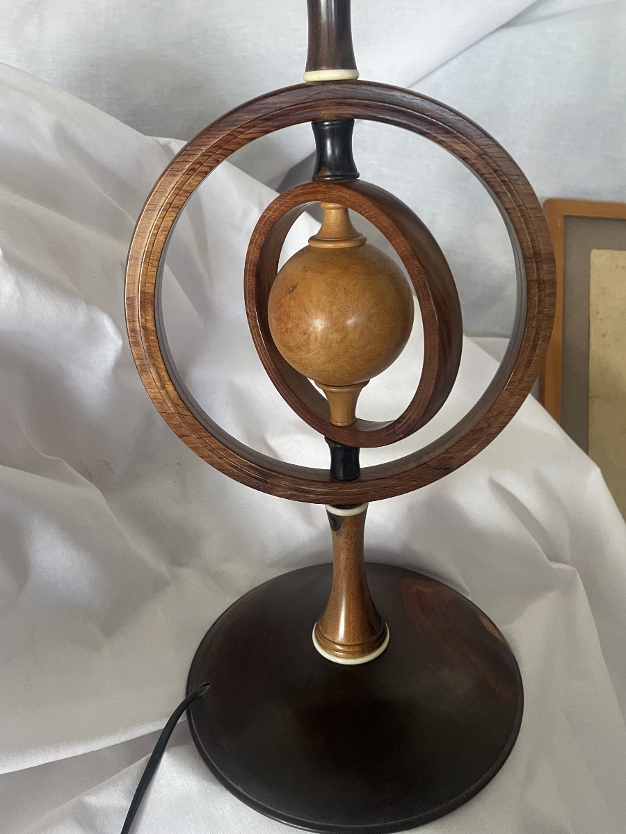 Lampe Bois Palissandre Et Os -photo-2