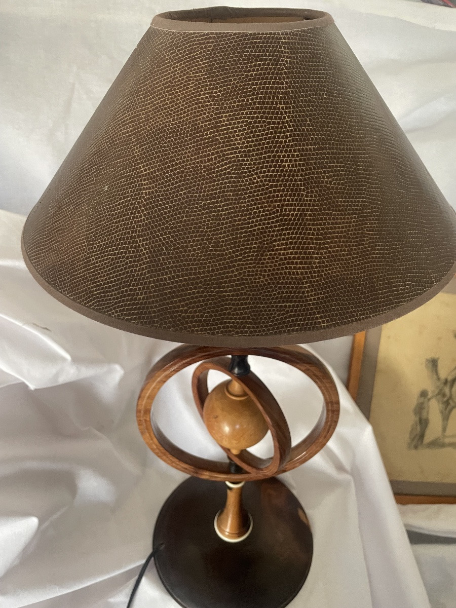 Lampe Bois Palissandre Et Os -photo-2