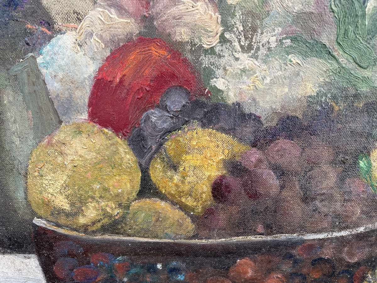 Coupe De Fruits Et Fleurs 