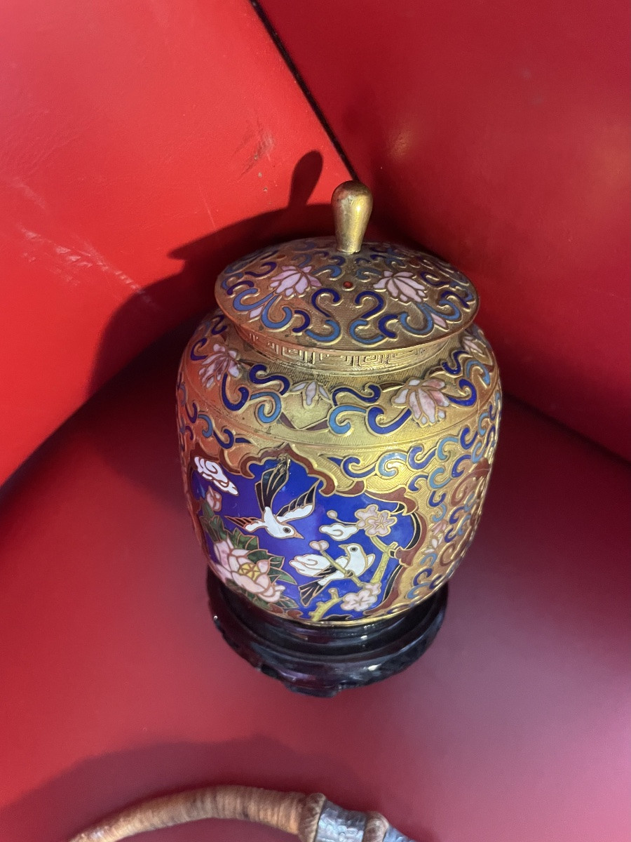 Box And Its Lid In Asian Cloisonné -photo-7