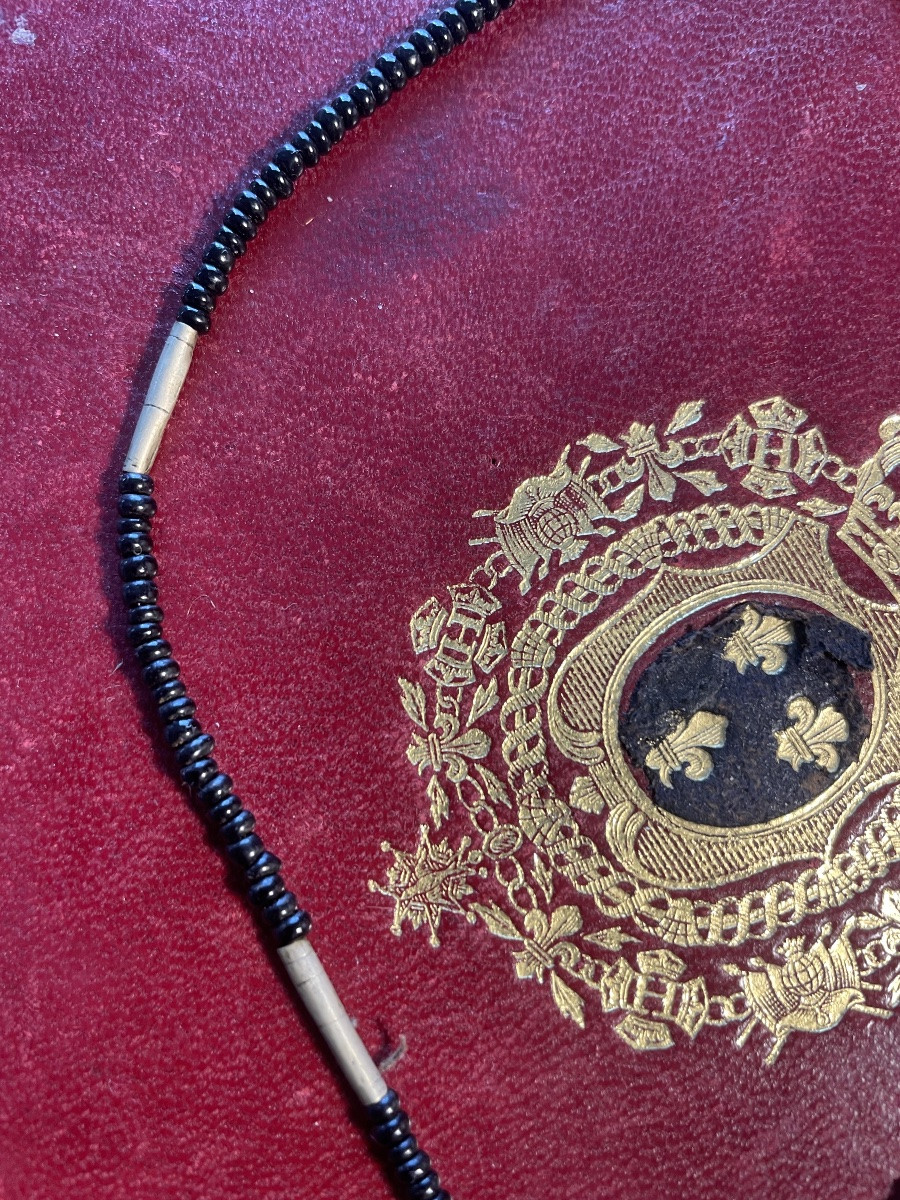 Collier Ethnique Pierres Noires Et Argent -photo-5