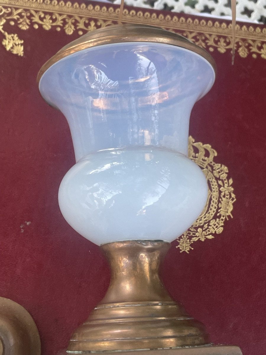 Medici Opaline And Brass Vase -photo-2