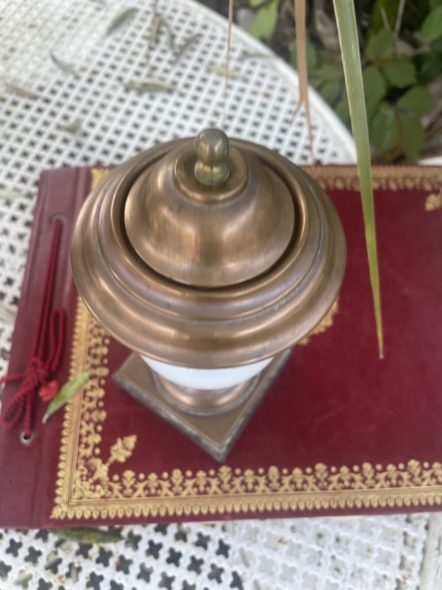 Medici Opaline And Brass Vase -photo-7