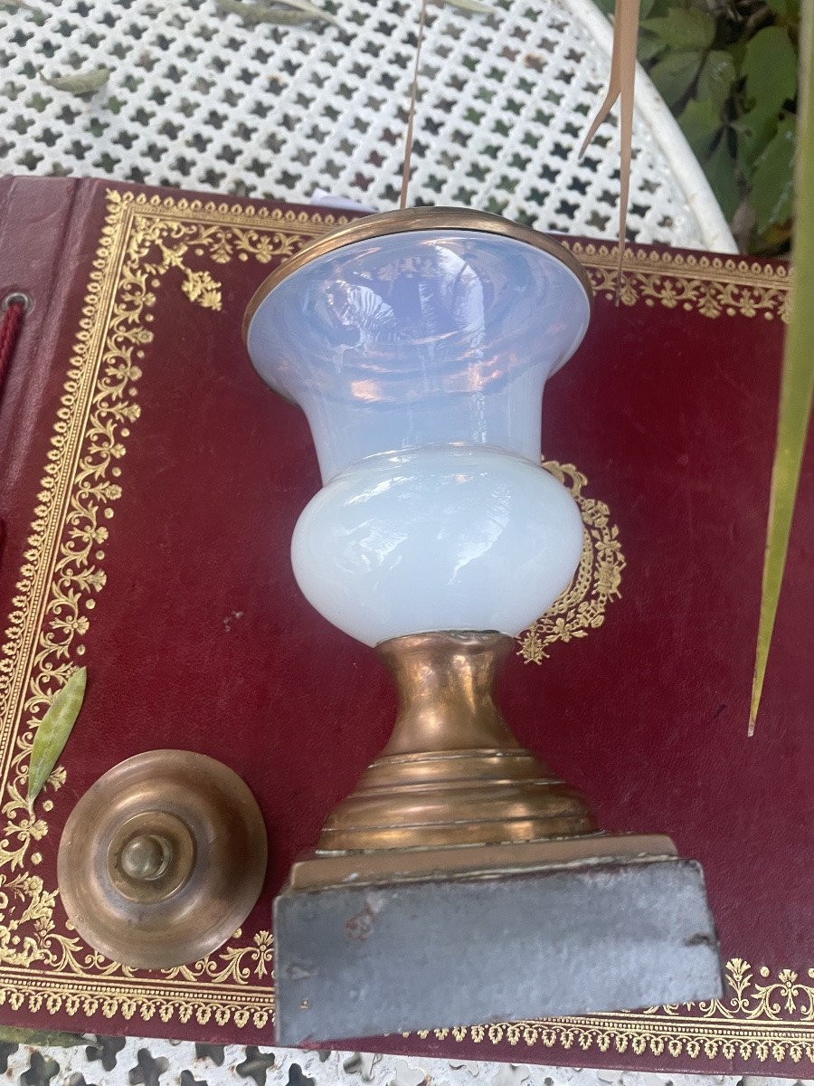 Medici Opaline And Brass Vase -photo-8
