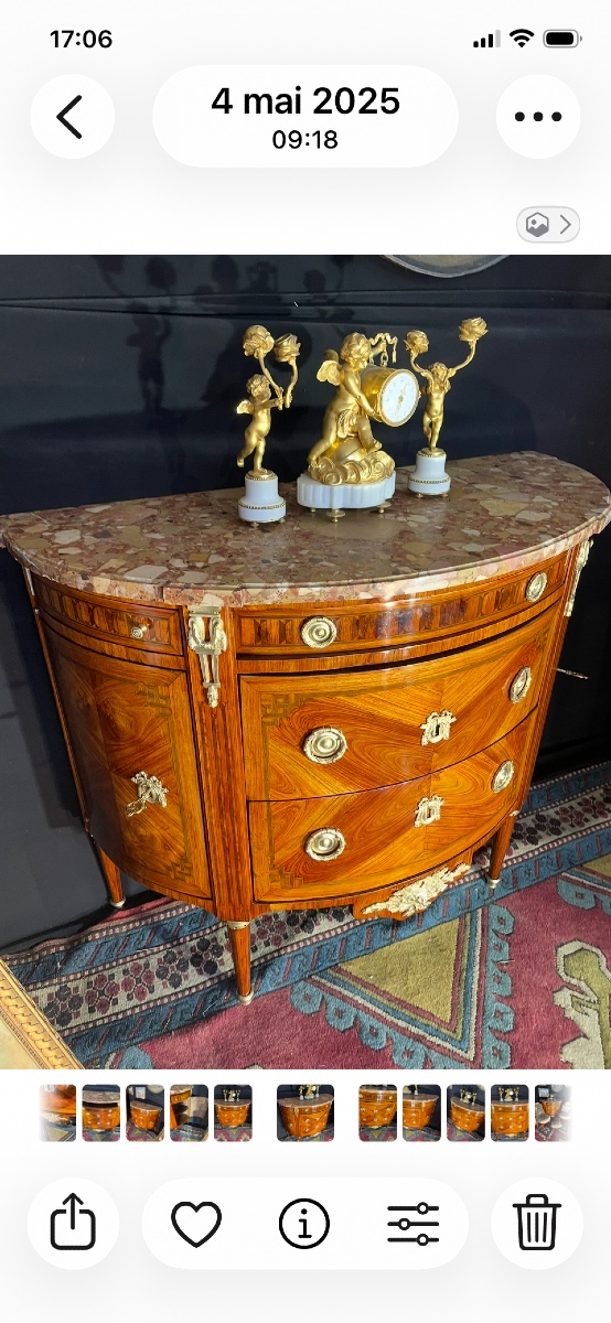 Commode Demi Lune Louis XVI 