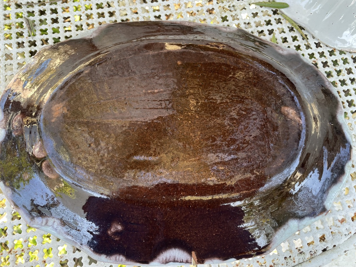 18th Century Black Bottom Earthenware Dish -photo-7