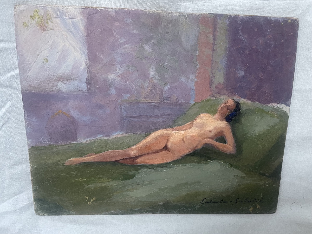 Reclining Nude By Lataste Sabatié -photo-3