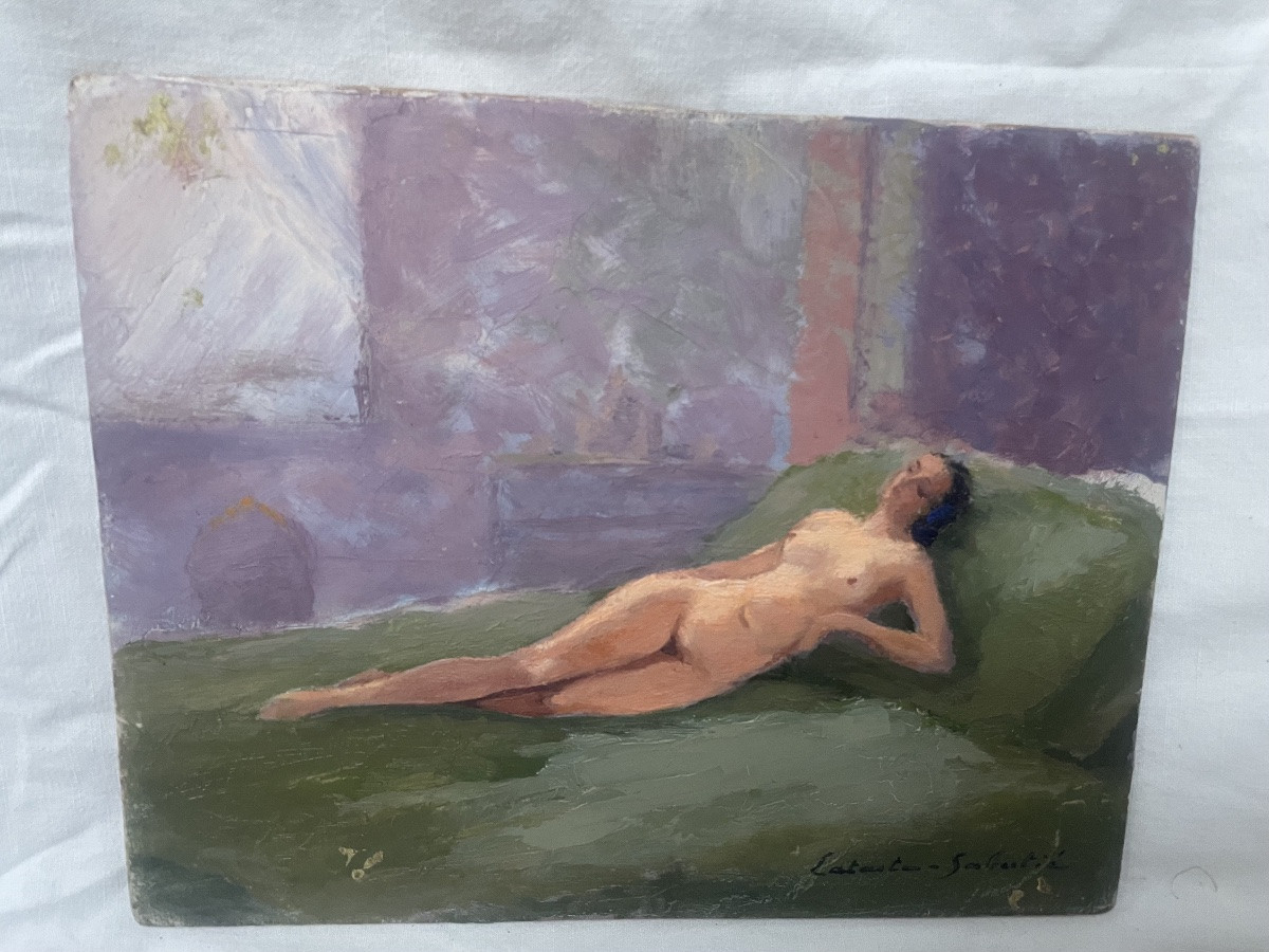 Reclining Nude By Lataste Sabatié -photo-4