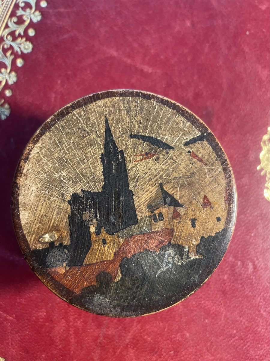 Alsatian Wooden Box With Stork -photo-5