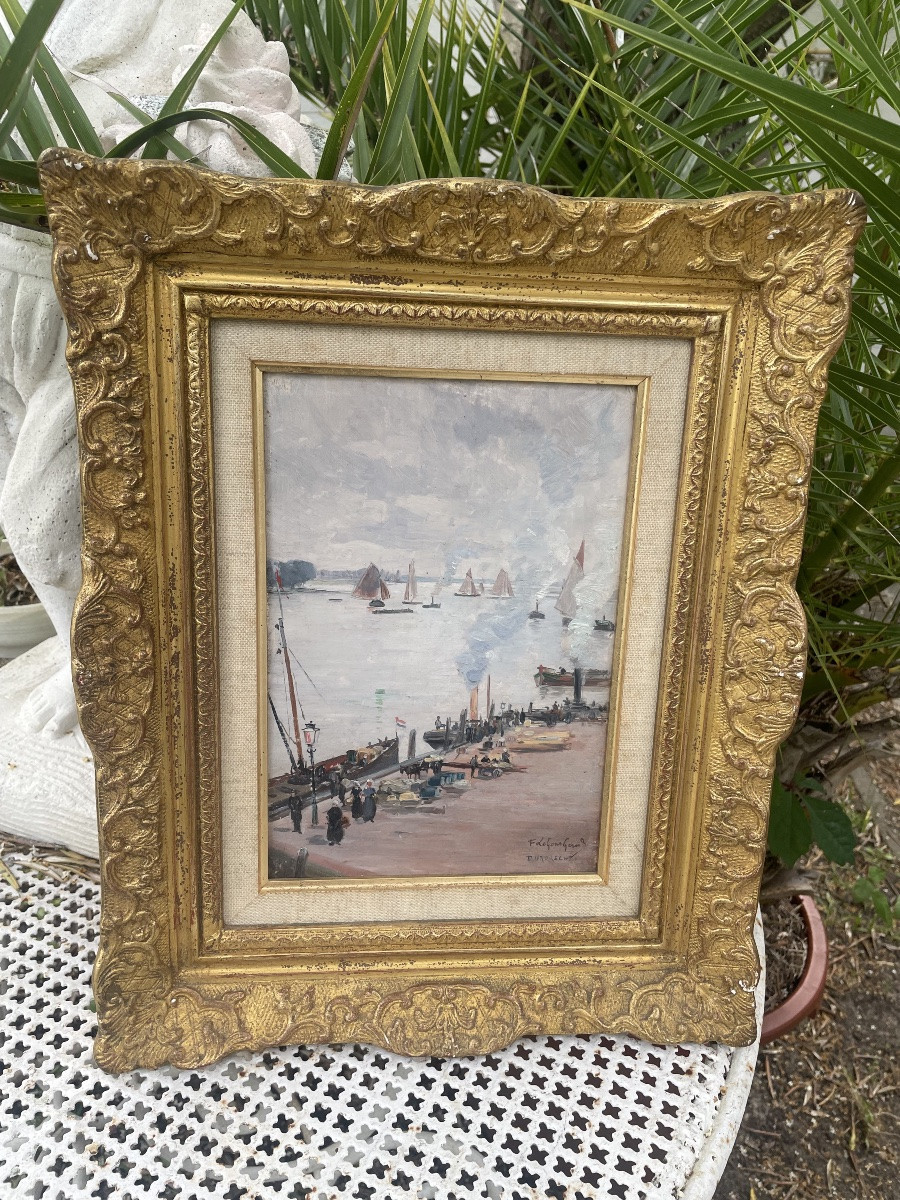 The Port Of Dudrecht By Fernand Legoud Gérard -photo-2