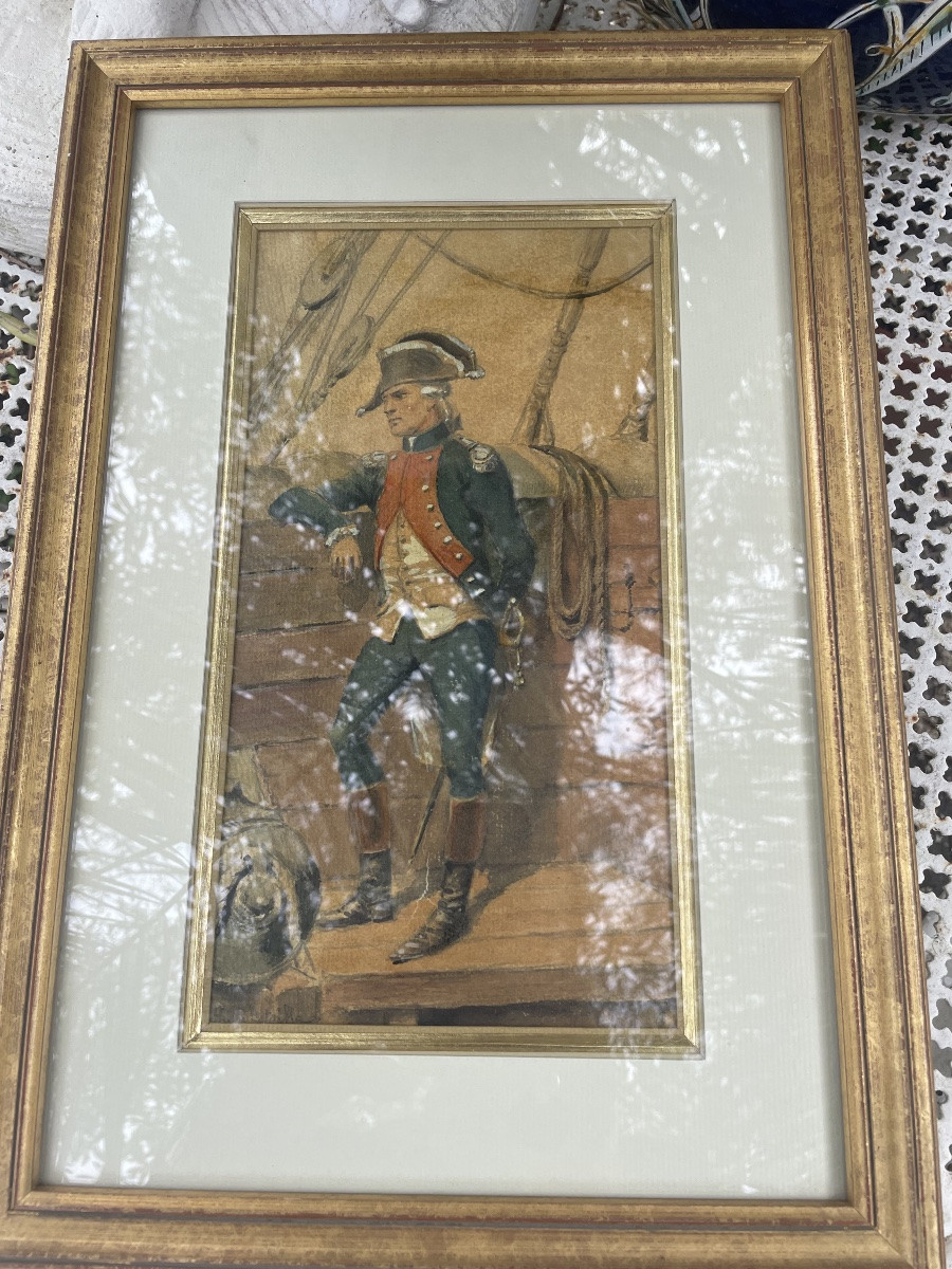 Watercolor Of An Officer By édouard Détaille -photo-1