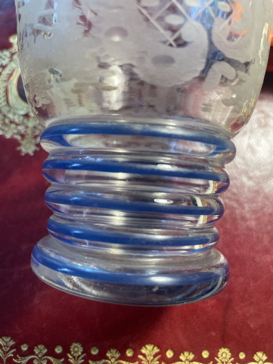 Vase  cristal gravé -photo-3