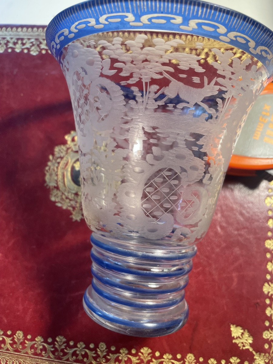 Vase  cristal gravé -photo-4