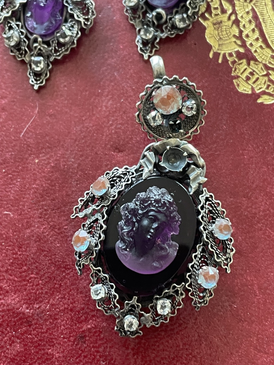 19th Century Silver And Amethyst Set -photo-4