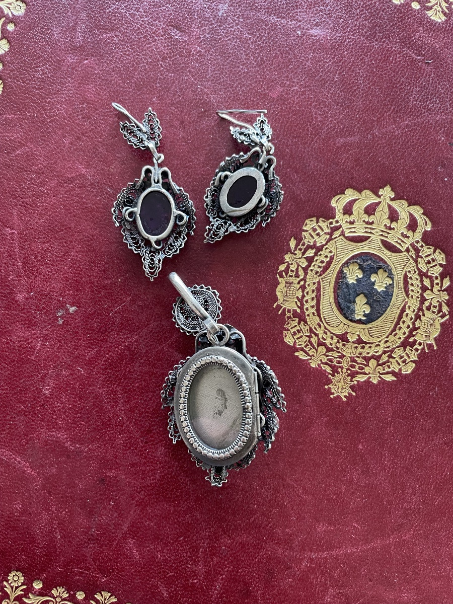 19th Century Silver And Amethyst Set -photo-5