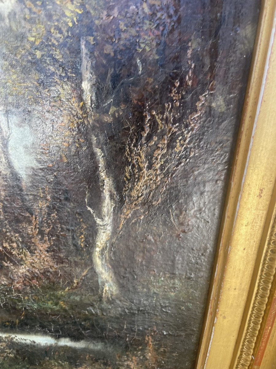 Pair Of Barbizon Paintings By A. Saunier B-photo-6