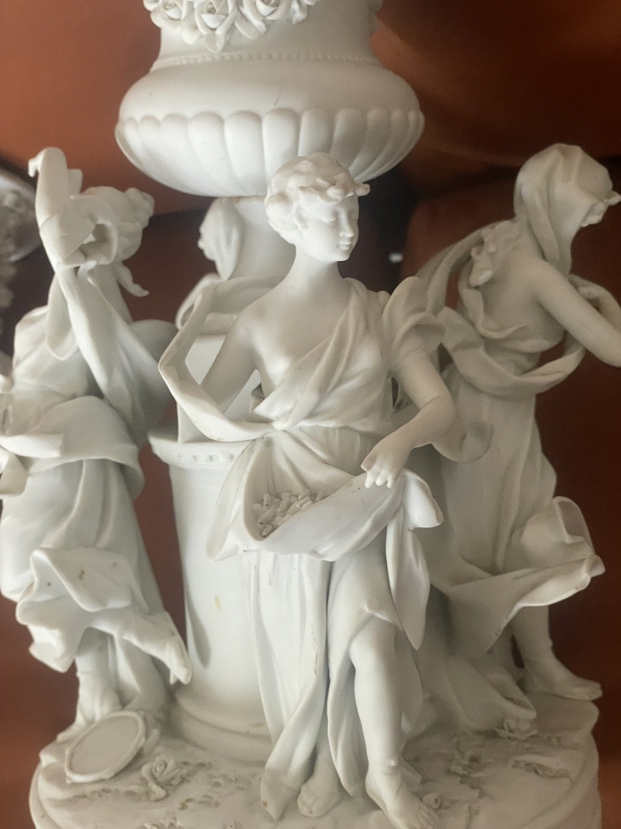 Biscuit de Sèvres les quatres  saisons avec ses cassolettes -photo-2