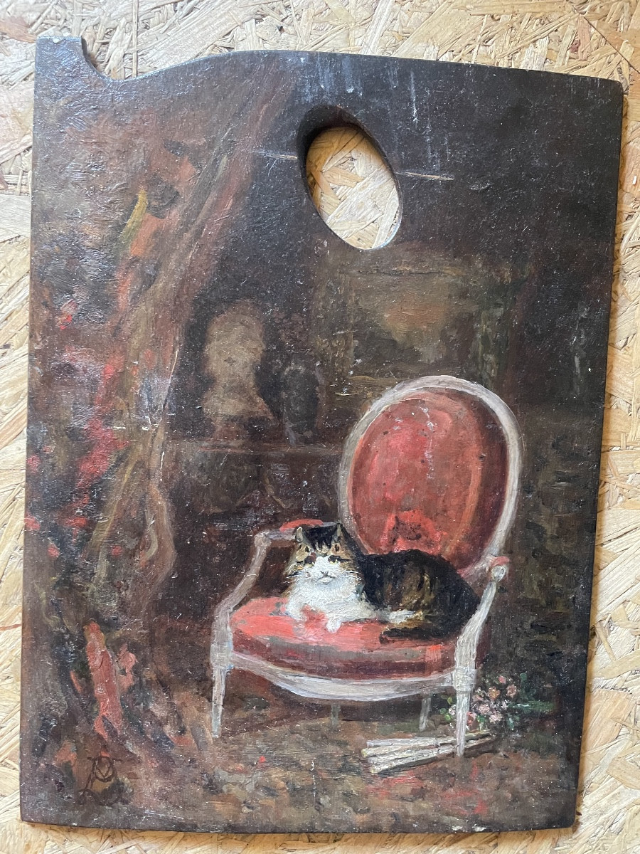 Palette de peintre monogramméé 