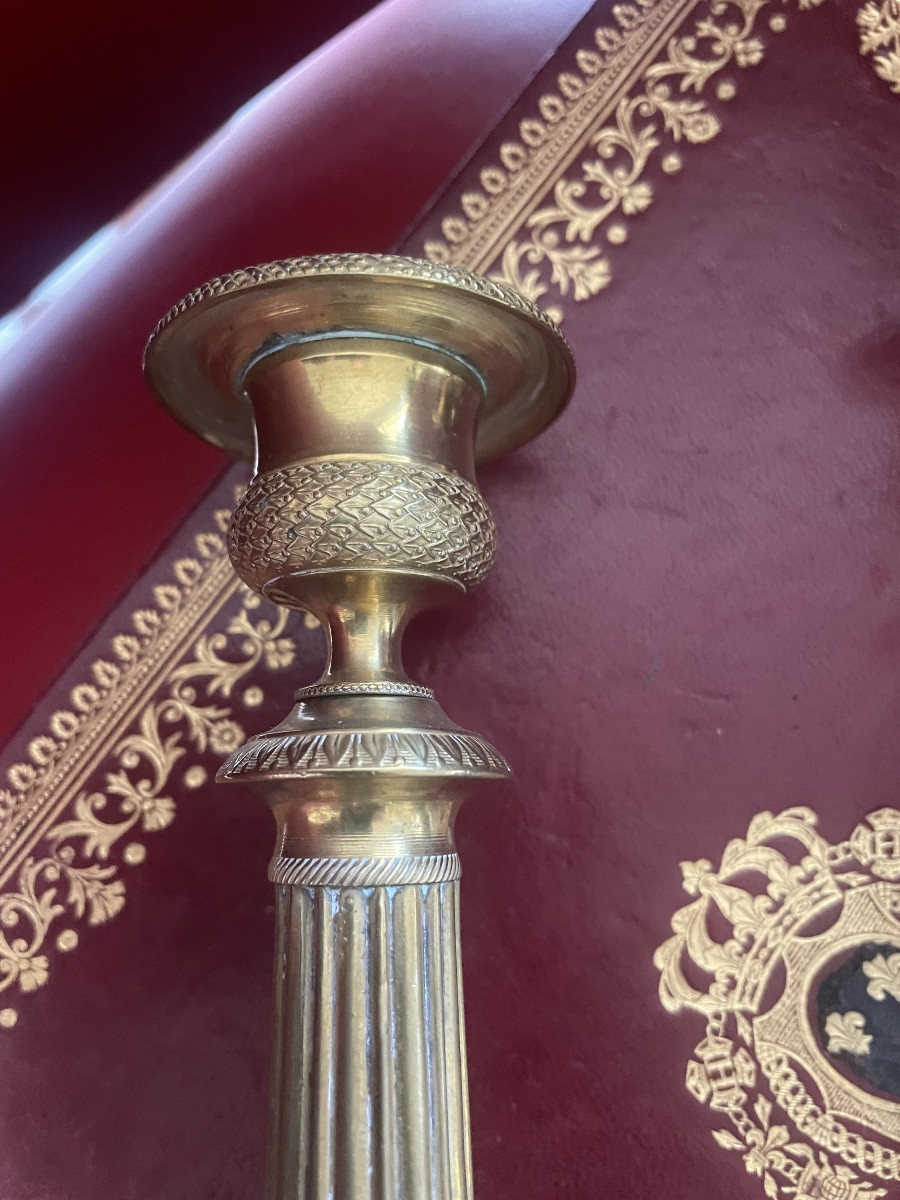 Pair Of 19th Century Gilt Bronze Candlesticks -photo-4