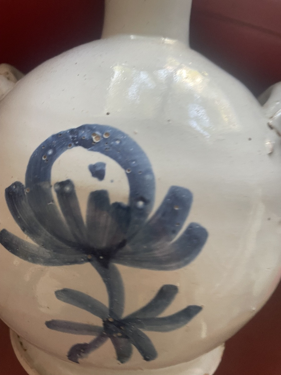 18th Century Earthenware Flask With Two Handles -photo-7