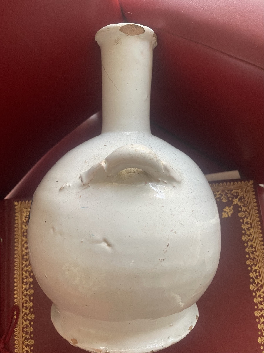 18th Century Earthenware Flask With Two Handles 