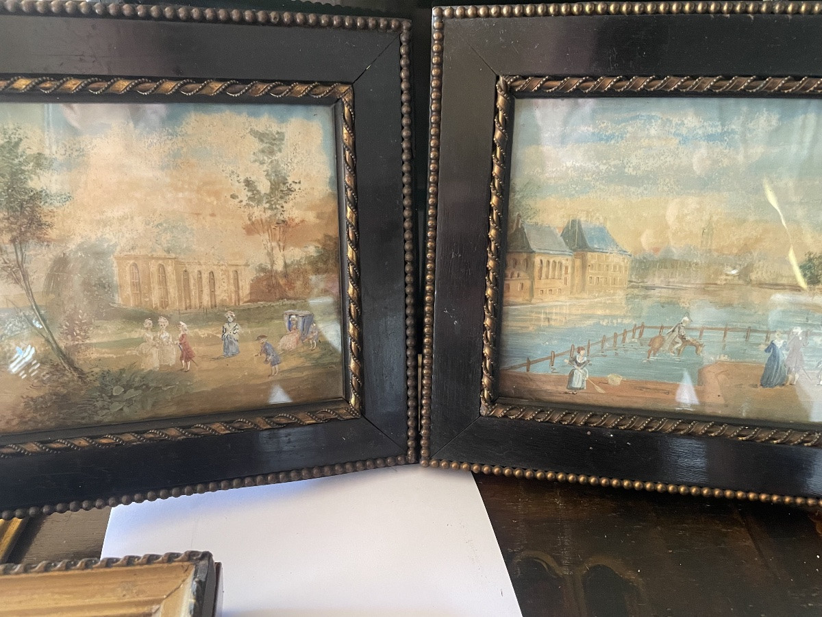 Pair Of 18th Century Gouaches -photo-1