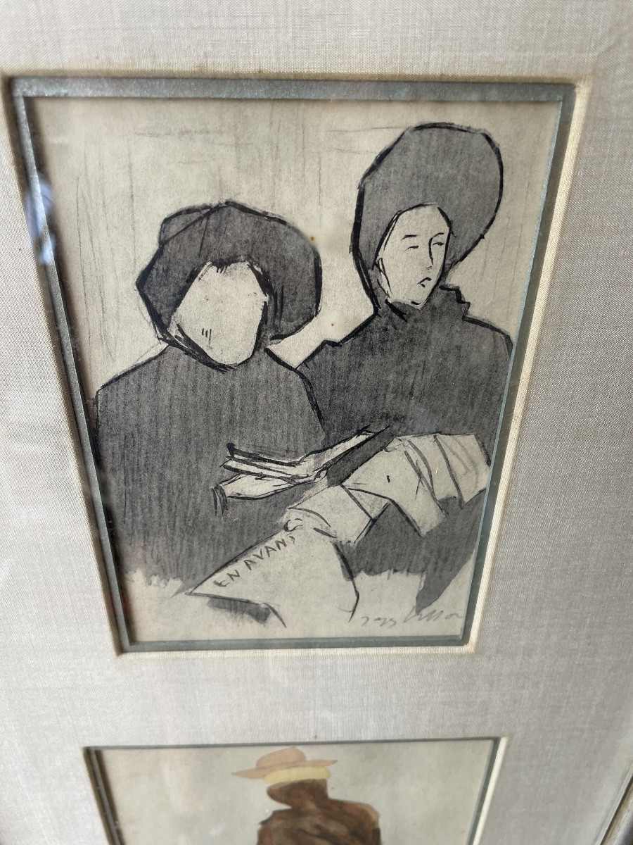 Triptyque d’aquarelles de Jacques Villon -photo-3